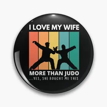 Ma Armastan Oma Naist Rohkem Kui Judo Judo Kingitus Pehme Nuppu Pin-Sõle Väljavalitu Cartoon Armas Krae Kingitus Naljakas Müts Naiste Metallist Mood