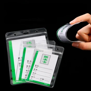 Uued 10tk/palju Vertikaalne Läbipaistev Vinüül Plastikust Puhastab ID-Kaardi Kott Juhul Pääsme Omanik Tarvikud Vertikaalne ID-Kaardi Pääsme Omanikud