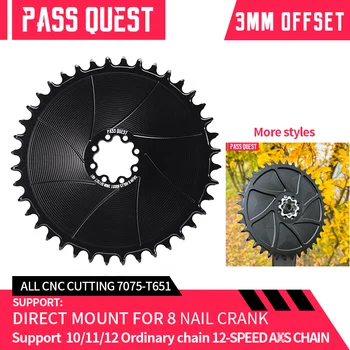QUEST PASS 52T Jalgratta Chainring 3mm Offset Kitsas Lai Chainwheel Plaadi 38T-54T Direct Mount Eest 10/11/12 Kiirus 8-Poldiga Vända
