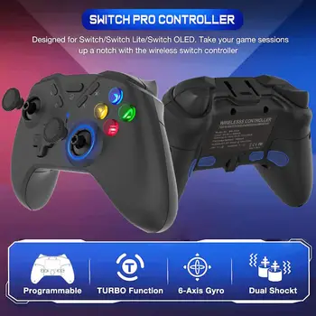 Lennata digi Vader 2 Juhtmevaba mängukontroller Gamepad Sisseehitatud 6-Telje Liikumisanduri ja kahe Vibratsiooni RGB Valguse Mõju