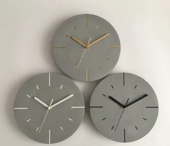elutuba magamistuba betooni dekoratiivse seina kella Põhjamaade lihtne tsement kella tööstus-stiilis kell loominguline