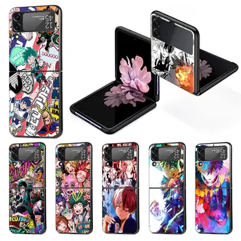 Anime Minu Kangelane akadeemiliste Ringkondade Funda Samsung Galaxy Z Flip 3 4 5G Kõva PC Telefoni Juhul Zflip3 Zflip4 Must Tagaistme Kate Flip4 Flip3