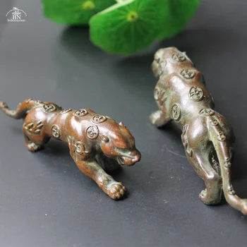 Antiik Vask Leopard Kuju Õnnelik Desktop Kaunistused Loomade Kujukeste Miniatuuri Tee Lemmikloomad Kodu Feng Shui Kaunistamise Tarvikud