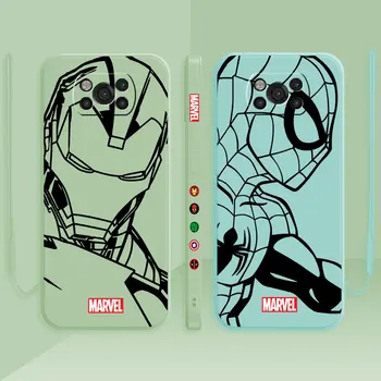 Luksuslik Liquid Candy Värvi Puhul Xiaomi POCO X3 X4 NFC GT M3 M4 Pro MI 9 10 11 11T Kate Marvel Iron Man Ämblikmehe Koomikseid