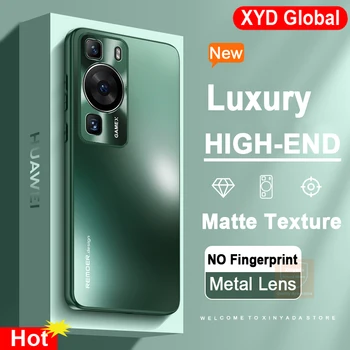 Kallite Jaoks Huawei P60 Pro Juhul Brändi Matt Naha Huawei P60 Pro Juhul Katta Telefon Kaitseraua Shell Metallist Objektiiv Funda