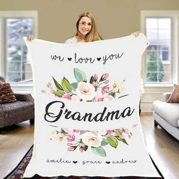 Me Armastame Teid Vanaema, Kohandatud Fliis Tekk Vanavanemad koos Hinnapakkumisi, Vanaisa-Vanaema, Nana Gigi, Super Pehme Hubane Tekk