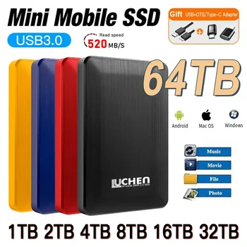 Uus 1TB Mobiil Solid State Drive USB 3.0-External SSD kõvaketas 2tb High-Speed Portable SSD 500GB Kõvaketas Sülearvuti Mac-PC