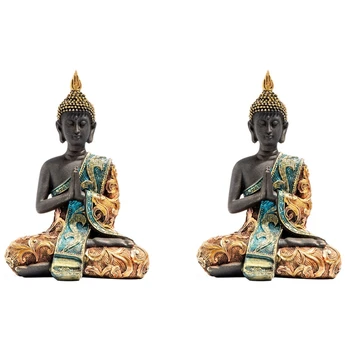 2X Buddha Kuju Tai Skulptuur Vaik Käsitöö Budismi Hindu Feng Shui Figuriin Meditatsiooni Home Decor Ornament