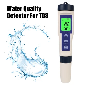 Vee Kvaliteedi Detektor Puhtus Mõõta Tööriista 5 in 1 PH/TDS/EÜ/SOOL/TEMPERATUUR Temperatuur vesinikurikas Arvesti