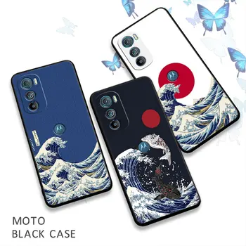 Jaapani Kunst Hokusai kanagawa Suur Laine Motorola Moto Serv 40 30 20 Pro Neo Üks Fusion Plus G Stylus Telefoni Juhul, Pehme Kaas