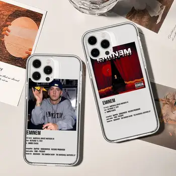 Hop Räppar Eminem Telefon Case For iPhone 11 12 Mini Pro 13 14 XS Max X 8 7 6s Pluss 5 SE XR Läbipaistev Kest