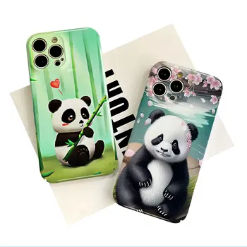 Telefoni Puhul Realme 5 6 Pro 7I 7 Pro C20 C21Y C35 GT 5G Karm katteraam Muster IMD Funda Kaitsva CoqueCute Panda