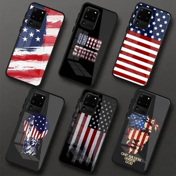 USA Lipu Ameerikas Telefoni puhul Samung S23 S21 S22 Pro Ultra A13 A33 A53 MÄRKUS 20 TK Klaas Telefoni Kate