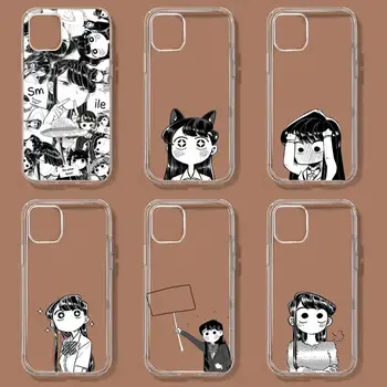 Naljakas Manga Chibi Komi Shouko Komi-san Telefon Case For iPhone 11 12 Mini Pro 13 14 XS Max X 8 7 6s Pluss 5 SE XR Läbipaistev Kest