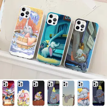 Cute Cartoon Dumbo Elephant Juhul Apple iPhone 11 13 14 Pro Max 12 mini SE 2020 XR X XS 7 8 Pluss 5 5s 6 6s TPÜ Telefoni Kate