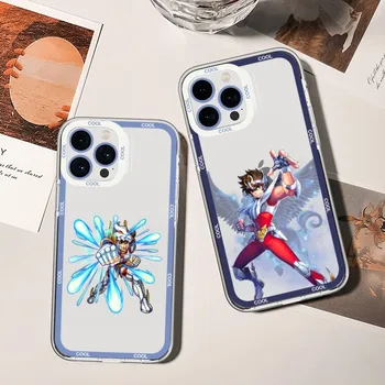 Saint Seiya Anime Telefon Case For iPhone 11 12 Mini Pro 13 14 Max Läbipaistev Kest
