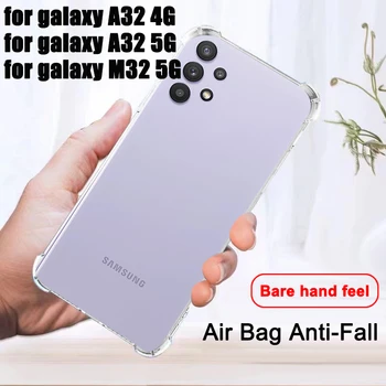 Sobib 32 Läbipaistev Air-bag Põrutuskindel Coque Samsung Galaxy A32 4G 5G M32 5G juhul Pehmest Silikoonist Kaitsta Fundas