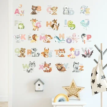 5TK Multikas Loomade Kirja ABC-Seina Kleebised Lapsed Toas Lasteaed Kodu Kaunistamiseks Wall Decor