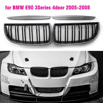 1 Paar Läikiv Must Auto Esi Neerud Iluvõre Grill Kapuuts Silmalaud BMW E90 4-Uksed 320i 323i 328i 335i Sedaan/Universaal 2005-2008
