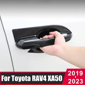 ABS Süsiniku Auto Ukse Käepide Kaussi Kate Sisekujundus Kleebis Toyota RAV4 2019 2020 2021 2022 2023 RAV 4 XA50 Tarvikud